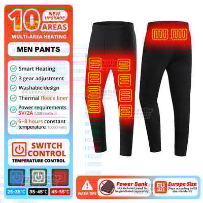 Žieminiai terminiai apatiniai šildoma striukė Vyriška USB elektrinis slidinėjimo kostiumas, savaime šildoma liemenė, moteriška šildoma apranga, vilna, ilga 2022 m.