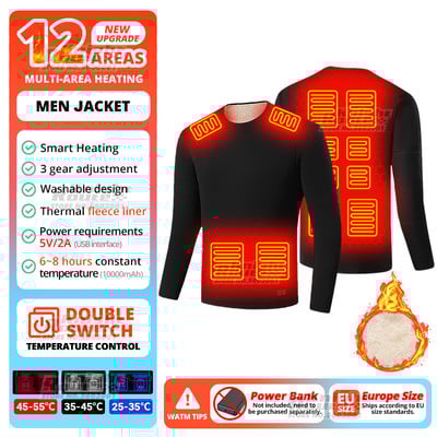 Žieminiai terminiai apatiniai šildoma striukė Vyriška USB elektrinis slidinėjimo kostiumas, savaime šildoma liemenė, moteriška šildoma apranga, vilna, ilga 2022 m.