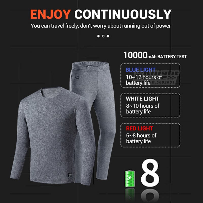 Žieminiai terminiai apatiniai šildoma striukė Vyriška USB elektrinis slidinėjimo kostiumas, savaime šildoma liemenė, moteriška šildoma apranga, vilna, ilga 2022 m.