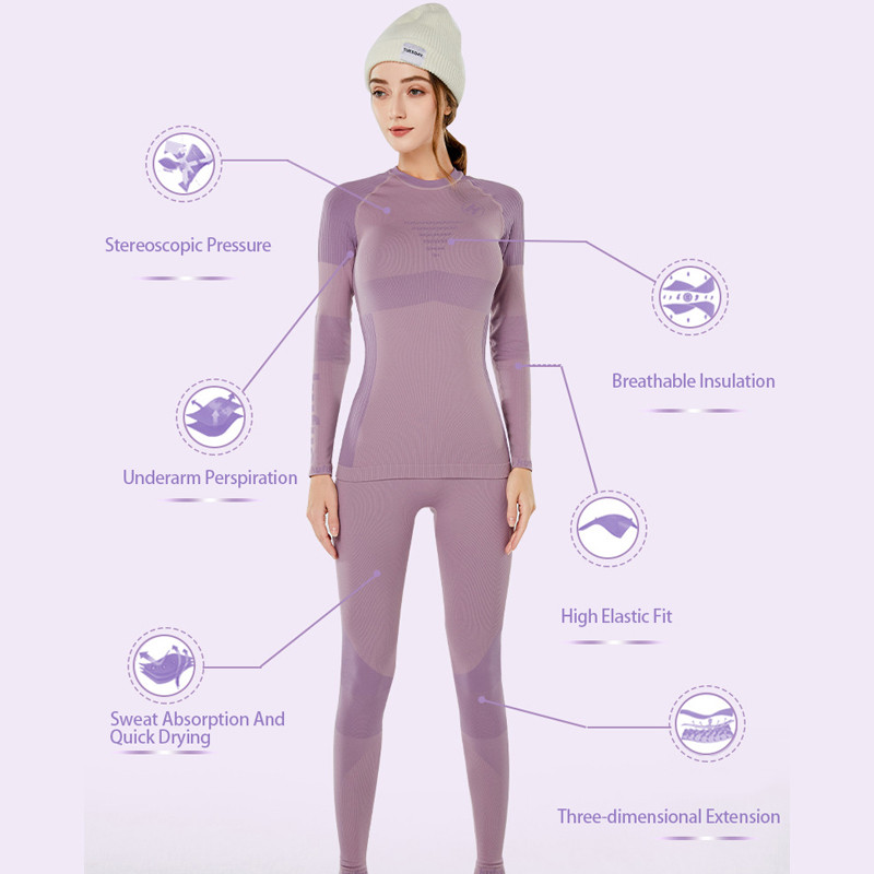 Lenjerie de schi Uscare rapidă Sporturi de iarnă Fitness termic Alergare Adulți Schi Funcție în aer liber Lenjerie termică cu absorbție