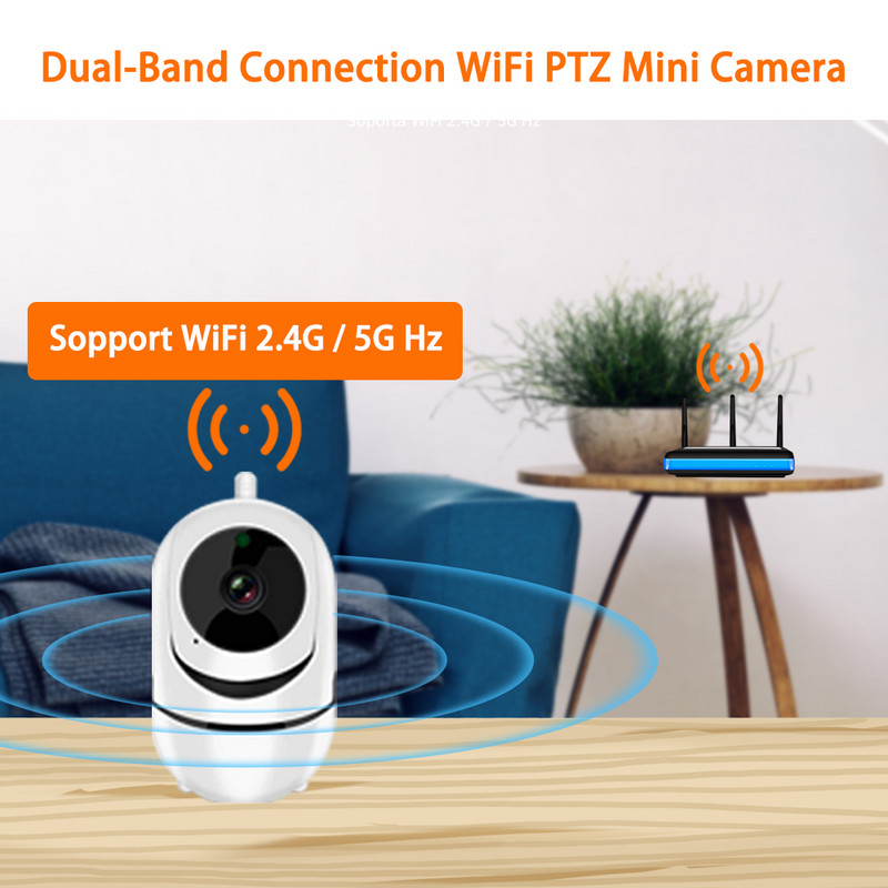 5G WiFi kamera 1080P WiFi PTZ IP kamera Belaidė WiFi stebėjimo kamera Alexa Google Auto Tracking Indoor Security IP Camera