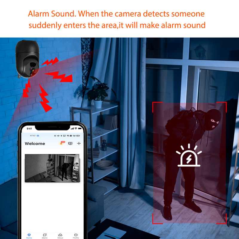 5G WiFi kamera 1080P WiFi PTZ IP kamera Belaidė WiFi stebėjimo kamera Alexa Google Auto Tracking Indoor Security IP Camera