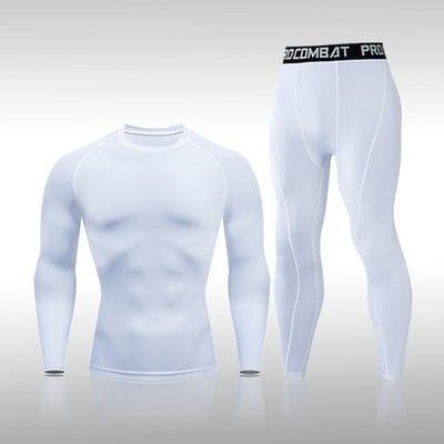 Dviejų dalių rinkiniai Kompresiniai kostiumai Vyriški greitai džiūstantys rūbai Sportiniai bėgimai MMA Bėgimas treniruoklių salė Treniruotės Sporto kostiumas Drabužiai