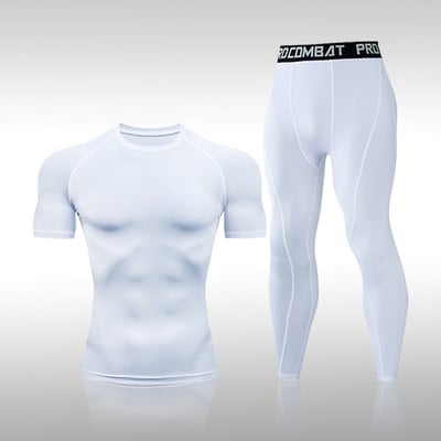 Dviejų dalių rinkiniai Kompresiniai kostiumai Vyriški greitai džiūstantys rūbai Sportiniai bėgimai MMA Bėgimas treniruoklių salė Treniruotės Sporto kostiumas Drabužiai