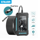 Endoskopická kamera ENWOR s 4,3-palcovým 3,9 mm 8 mm jednoduchým a dvojitým objektívom, priemyselný endoskop s krytím IP67, vodotesnosť 1080P pre kontrolu kanalizácie automobilov