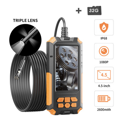 Endoskopická kamera ENWOR s 4,3-palcovým 3,9 mm 8 mm jednoduchým a dvojitým objektívom, priemyselný endoskop s krytím IP67, vodotesnosť 1080P pre kontrolu kanalizácie automobilov