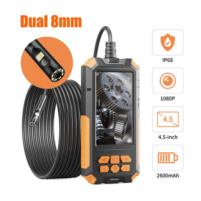 Endoskopická kamera ENWOR s 4,3-palcovým 3,9 mm 8 mm jednoduchým a dvojitým objektívom, priemyselný endoskop s krytím IP67, vodotesnosť 1080P pre kontrolu kanalizácie automobilov