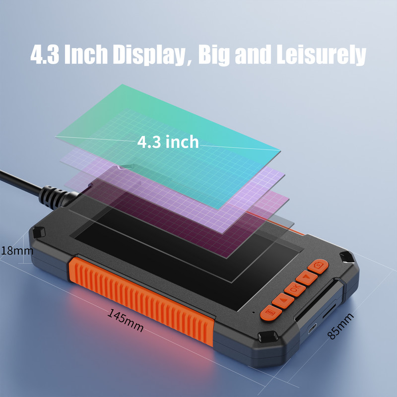 ENWOR Κάμερα ενδοσκοπίου με βιομηχανικό ενδοσκόπιο 4,3 ιντσών 3,9 χιλιοστών και διπλού φακού IP67 αδιάβροχο 1080P για έλεγχο αποχέτευσης αυτοκινήτου