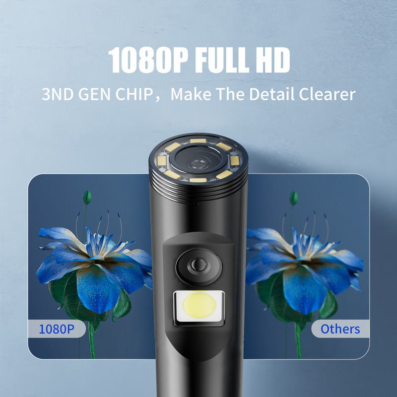 ENWOR Κάμερα ενδοσκοπίου με βιομηχανικό ενδοσκόπιο 4,3 ιντσών 3,9 χιλιοστών και διπλού φακού IP67 αδιάβροχο 1080P για έλεγχο αποχέτευσης αυτοκινήτου