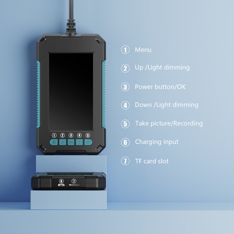 ENWOR Κάμερα ενδοσκοπίου με βιομηχανικό ενδοσκόπιο 4,3 ιντσών 3,9 χιλιοστών και διπλού φακού IP67 αδιάβροχο 1080P για έλεγχο αποχέτευσης αυτοκινήτου