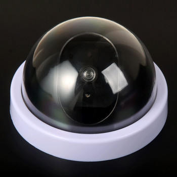 Креативна черна пластмасова куполна CCTV фиктивна камера, мигаща светодиодна фалшива камера, захранване чрез AA батерия, система за наблюдение и сигурност