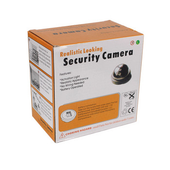 Δημιουργικός μαύρος πλαστικός θόλος CCTV εικονική κάμερα που αναβοσβήνει ψεύτικη κάμερα Led Τροφοδοσία μέσω συστήματος ασφαλείας επιτήρησης μπαταρίας AA