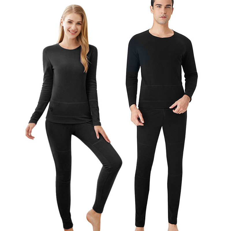 Šildomi apatiniai Vyrai Moterys Žiema Šilta 24 sritys Elektriniai USB Šildomi Šildomi Marškiniai Kelnės Rinkinys Programėlė Valdymas 5 Temperatūros nustatymai