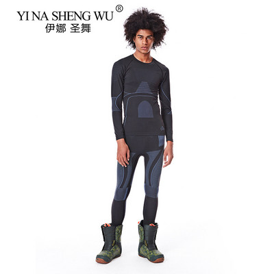 Vyriški moterų žiemos apranga slidinėjimo terminio apatinio trikotažo rinkiniai ilgomis rankovėmis Viršutiniai pratimai Drabužiai Sporto žarnos snieglenčių marškiniai ir kelnės