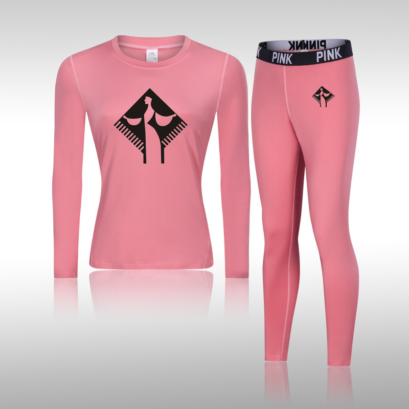 Moterų gimnastikos marškinėlių kompresinis jogos rinkinys Greitai džiūstantis moteriškas ilgomis rankovėmis + ilgos kelnės lauko sportinė apranga Fitneso sportinė apranga, skirta