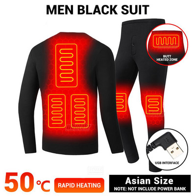 2022 Зимно отопляемо яке Мъже Жени Жилетка USB Електрическо отопление Облекло Къмпинг на открито Топло бельо Ски Отопляем костюм Поларено палто