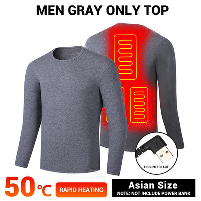 2022 Зимно отопляемо яке Мъже Жени Жилетка USB Електрическо отопление Облекло Къмпинг на открито Топло бельо Ски Отопляем костюм Поларено палто