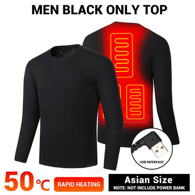 2022 Зимно отопляемо яке Мъже Жени Жилетка USB Електрическо отопление Облекло Къмпинг на открито Топло бельо Ски Отопляем костюм Поларено палто