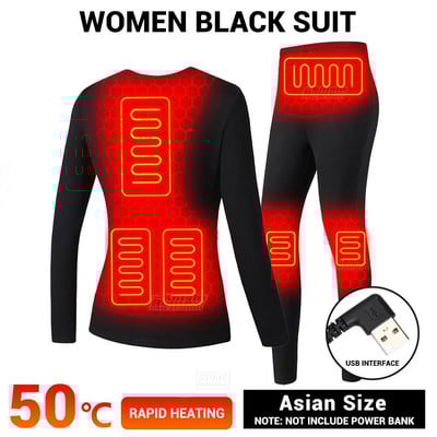 2022 Зимно отопляемо яке Мъже Жени Жилетка USB Електрическо отопление Облекло Къмпинг на открито Топло бельо Ски Отопляем костюм Поларено палто