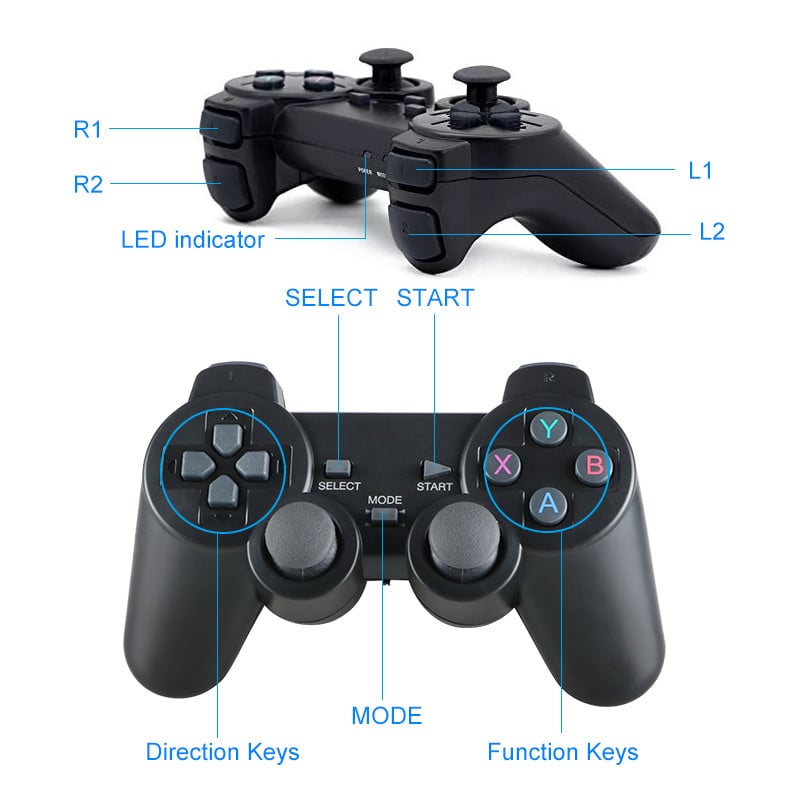 TSINGO 2.4Ghz Gamepad fără fir pentru PS3/PC/TV Box/Android Controller de joc pentru telefonul Android Joystick pentru Super Console X Pro
