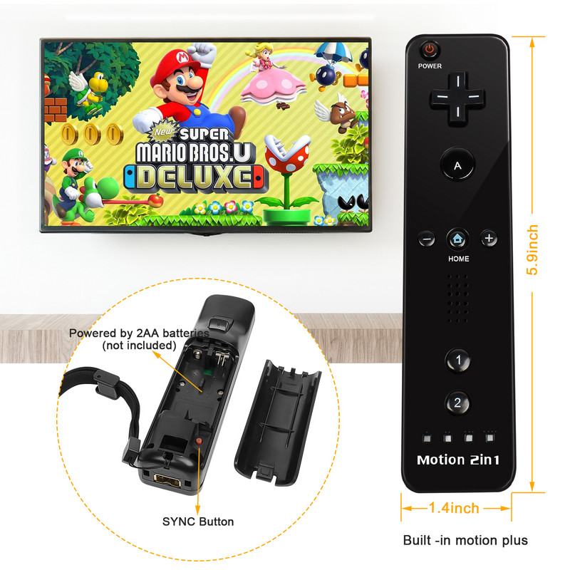 Telecomandă Motion Plus încorporată pentru controler Nintendo Wii Telecomandă Wii Nunchuck Controler Wii Motion Plus Control wireless pentru gamepad