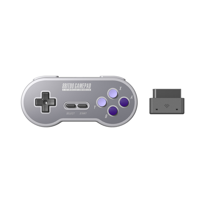 8BitDo SN30 2.4G belaidis žaidimų pultelis, skirtas originaliam SNES/SFC (SN/SF/Transparent Edition) – Super NES