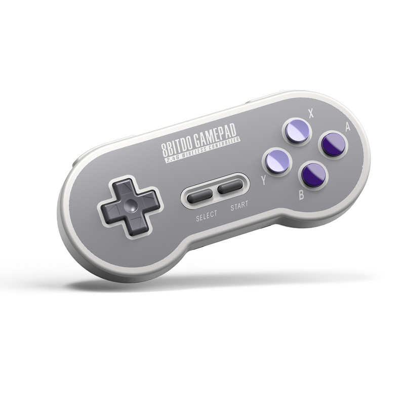 8BitDo SN30 2.4G belaidis žaidimų pultelis, skirtas originaliam SNES/SFC (SN/SF/Transparent Edition) – Super NES