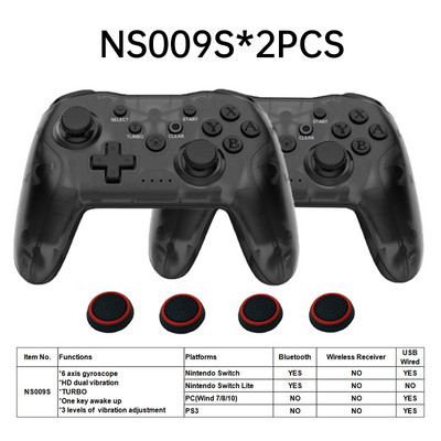 2PCS Bluetooth 2.4G belaidis valdiklis, skirtas Nintendo Switch Pro PC TV Box Smart Phone Tablet PS3 Tesla Shock Joystick Gamepad