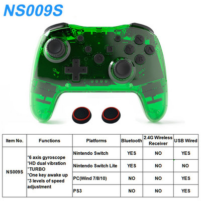 2PCS Bluetooth 2.4G belaidis valdiklis, skirtas Nintendo Switch Pro PC TV Box Smart Phone Tablet PS3 Tesla Shock Joystick Gamepad