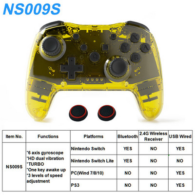 2PCS Bluetooth 2.4G belaidis valdiklis, skirtas Nintendo Switch Pro PC TV Box Smart Phone Tablet PS3 Tesla Shock Joystick Gamepad