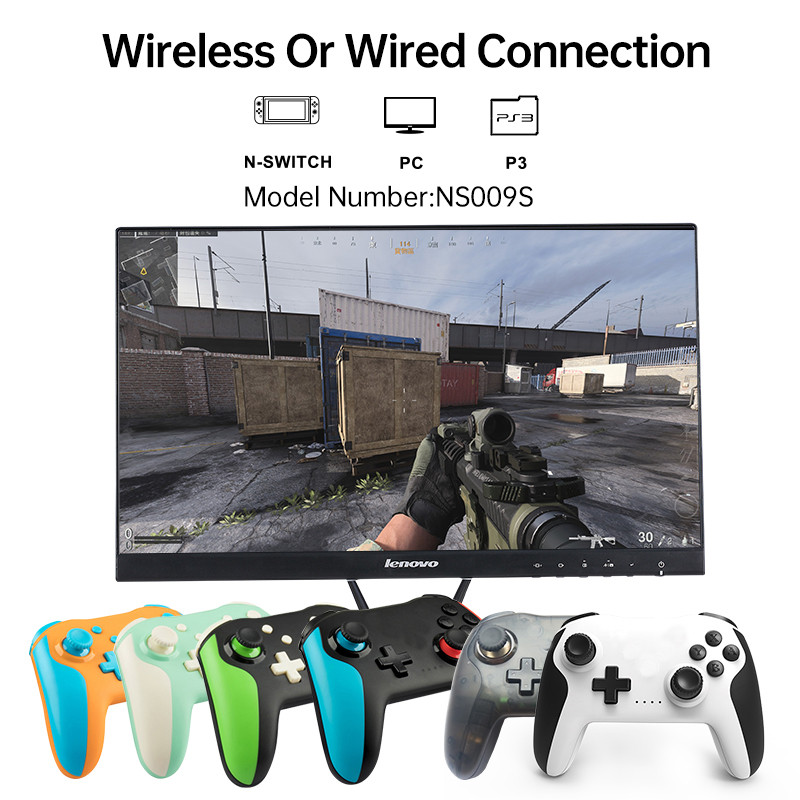 2PCS Bluetooth 2.4G belaidis valdiklis, skirtas Nintendo Switch Pro PC TV Box Smart Phone Tablet PS3 Tesla Shock Joystick Gamepad