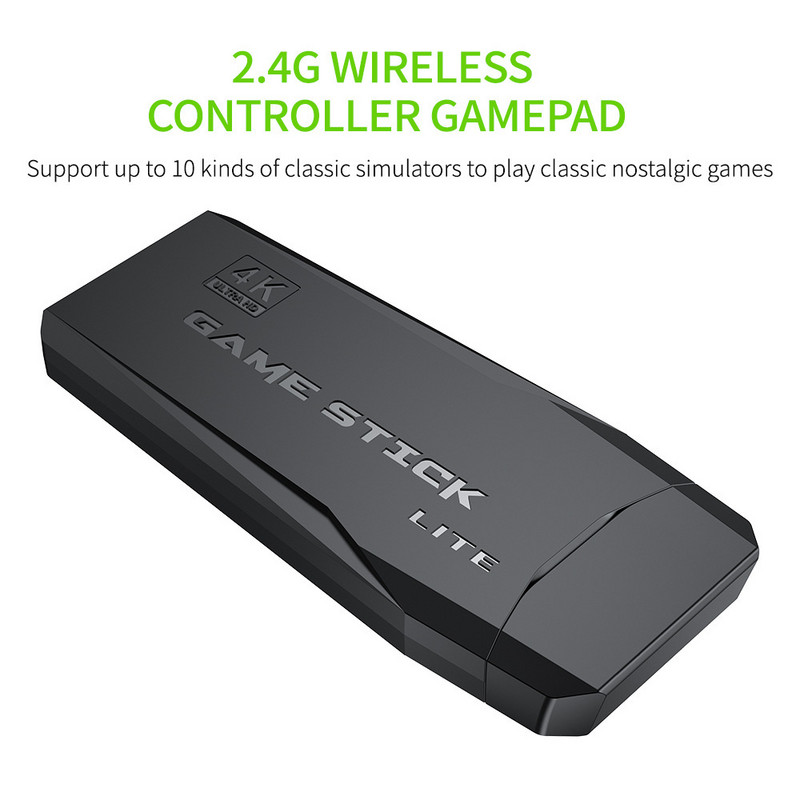 Nešiojama vaizdo žaidimų konsolė, 4K, 2.4G, belaidis valdymas, belaidė retro klasikinė vaizdo žaidimų konsolė, įskaitant 10 000 žaidimų