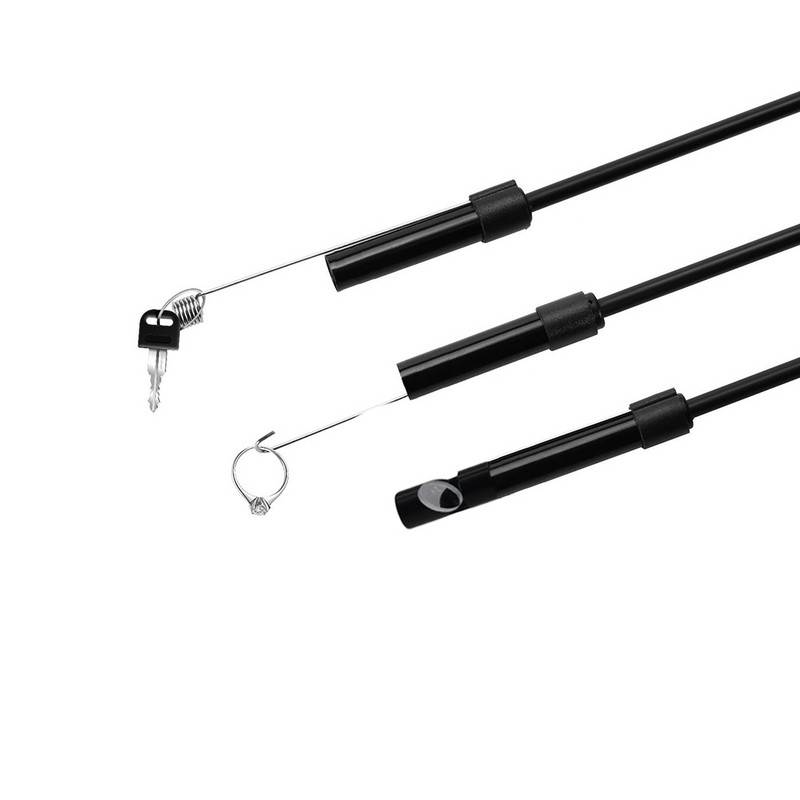 Mini endoskopinė kamera, atspari vandeniui IP67 reguliuojama minkšta viela, 6 šviesos diodų 7 mm endoskopinė kamera, skirta Android USB apžiūros kamera automobiliui