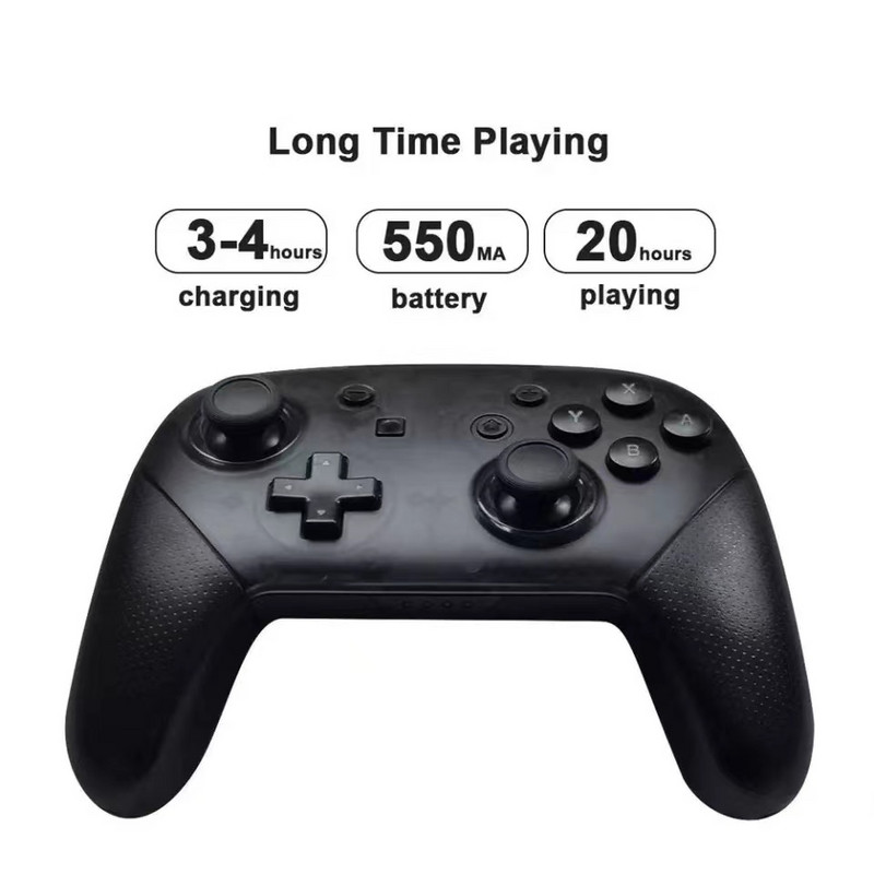 Belaidis Bluetooth vairasvirtės valdiklis, skirtas Nintendo Switch Pro Mando Gamepad Game T4 Pro, skirtas Nintendo Switch / Lite / Switch OLED