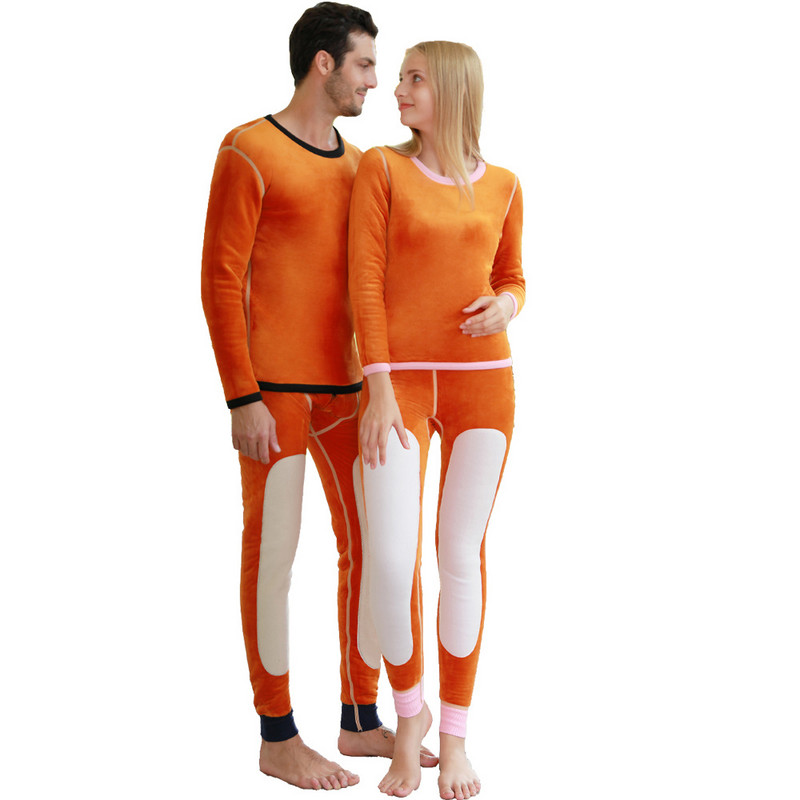 2023 New Arrival Θερμικά Εσώρουχα Χειμερινού Σκι για Ανδρικά Γυναικεία Plus Velvet Ρούχα Πιτζάμες Σετ δύο τεμαχίων