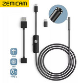 Android endoskopinis fotoaparatas 7 mm 5,5 mm mini objektyvas 3 viename TYPE-C OTG mikro USB vandeniui atsparus automobilio apžiūros boreskopas, skirtas Samsung Huawei