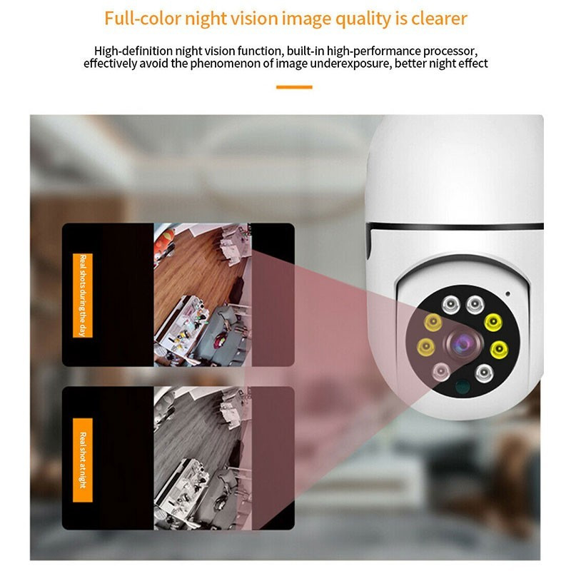 2/3 tk E27 pirn juhtmevaba WiFi valvekaamera õues öönägemine automaatne jälgimine 4X digitaalse suumiga video turvakaamera