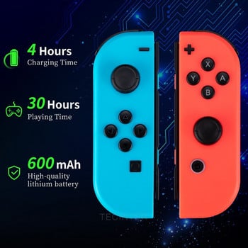 Συμβατό ασύρματο χειριστήριο παιχνιδιών Nintendo Switch Oled Console Υποστήριξη Ελεγκτής Bluetooth για Nintendo Switch αριστερή και δεξιά λαβή