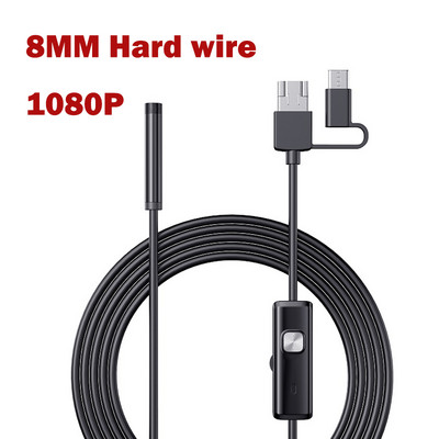 ENWOR 1080P USB endoskopická kamera 3 v 1 Android/Type-C/PC inšpekčná endoskopická kamera 8 mm IP67 vodotesná 6 LED diód pre Android PC