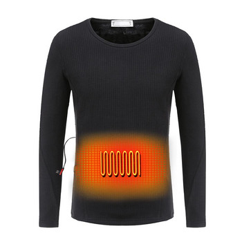 Σετ εσωρούχων χειμερινής θέρμανσης USB Θερμαινόμενα θερμικά μπλουζάκια παντελόνια έξυπνο τηλέφωνο Έλεγχος θερμοκρασίας Μπουφάν μοτοσικλέτας