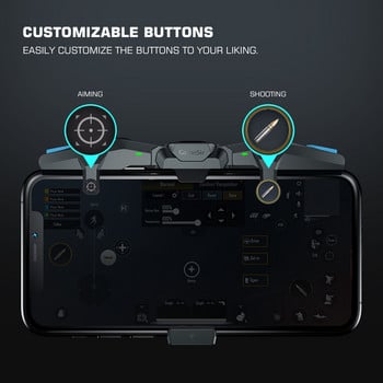 GameSir F4 Falcon PUBG Mobile Gaming Controller Call of Duty Геймпад Джойстик за Apple iPhone Android Phone Тригери Бутон