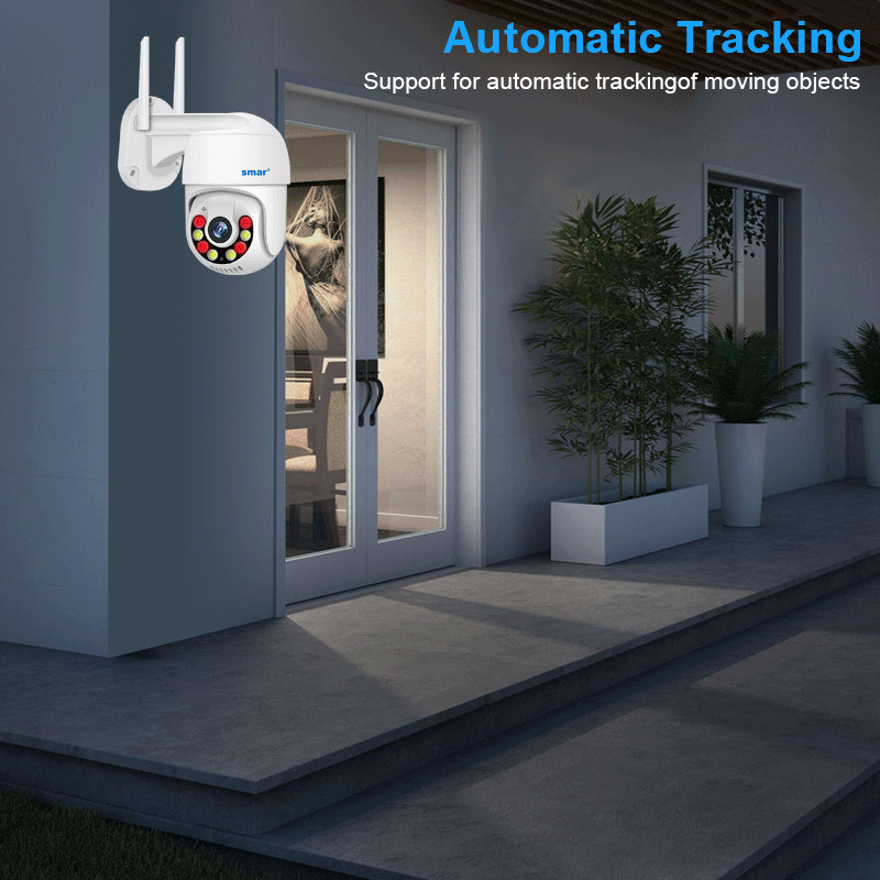 Smar 1080P 3MP PTZ WiFi kamera lauke automatinis sekimas Ai Human Detect Full Color Night Vision dvipusis garso IP kamera ICsee APP