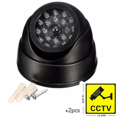 Безжична манекен Фалшива охранителна камера Фалшива охранителна камера за видеонаблюдение Домашна куполна водоустойчива с мигащи червени LED светлини Вътрешна външна