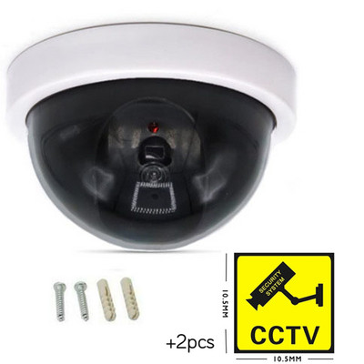 Безжична манекен Фалшива охранителна камера Фалшива охранителна камера за видеонаблюдение Домашна куполна водоустойчива с мигащи червени LED светлини Вътрешна външна