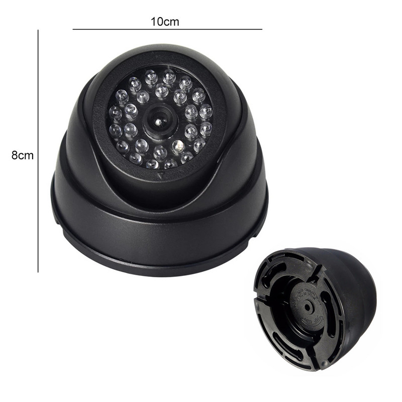 Безжична манекен Фалшива охранителна камера Фалшива охранителна камера за видеонаблюдение Домашна куполна водоустойчива с мигащи червени LED светлини Вътрешна външна