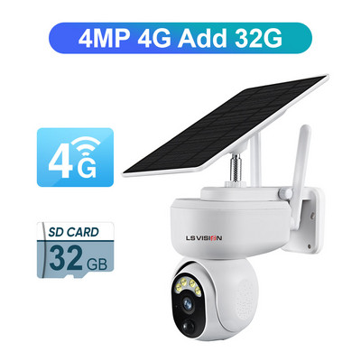 LS VISION 4MP 2K višenamjenska vanjska 4G solarna kamera WIFI bežična PTZ detekcija pokreta Dvosmjerna audio sigurnosna kamera unutarnja