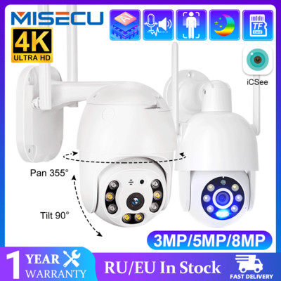 MISECU WiFi 3MP 5MP 8MP PTZ CCTV охранителна камера 4K външна автоматично проследяваща двупосочна аудио камера за видеонаблюдение за нощно виждане