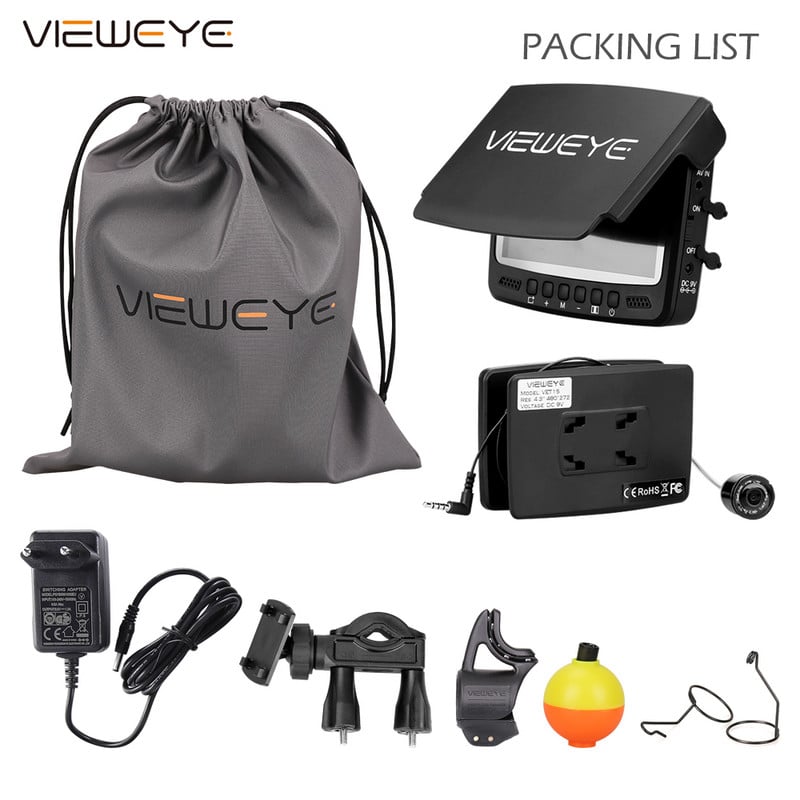 4,3 colio 1000TVL povandeninė žuvų ieškiklio žvejybos kamera 8 vnt infraraudonųjų spindulių lempos fotoaparato lemputės išjungtos Funkcija Fishfinder IP68 Atsparus vandeniui