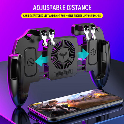 M11 Six Finger PUBG Game Controller Gamepad Trigger Shooting Free Fire Ventilator za hlađenje Gamepad Joystick za IOS Android mobilni telefon