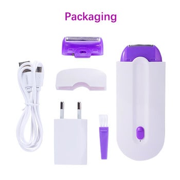 Επαγγελματικό ανώδυνο κιτ αποτρίχωσης Laser Touch Epilator USB Επαναφορτιζόμενη Γυναικεία Ξυριστική μηχανή προσώπου προσώπου ποδιών μπικίνι Αποτρίχωση